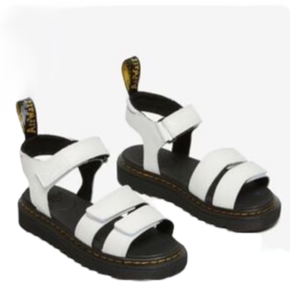 Dr Air Wair Doc Martens Leather Sandal Kids US 11 Klaire White J Bouncing Sole